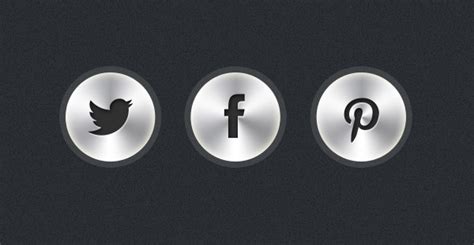 Free PSD: Metallic Social Icons -DesignBump