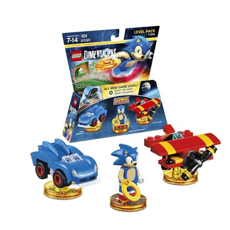 Lego Dimensions Sonic the Hedgehog Level Pack (Sonic, Sonic Speedster, The Tornado, and Sonic ...