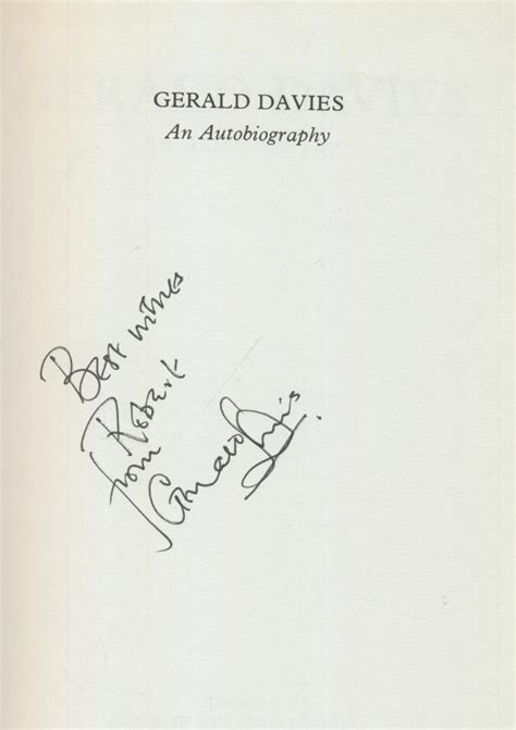 GERALD DAVIES: AN AUTOBIOGRAPHY by Gerald DAVIES: (1979) Signed by Author(s) | Sportspages