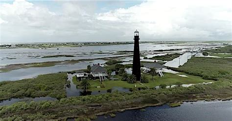 Bolivar LIVE With An Aerial View, Port Bolivar, Texas Flooding.