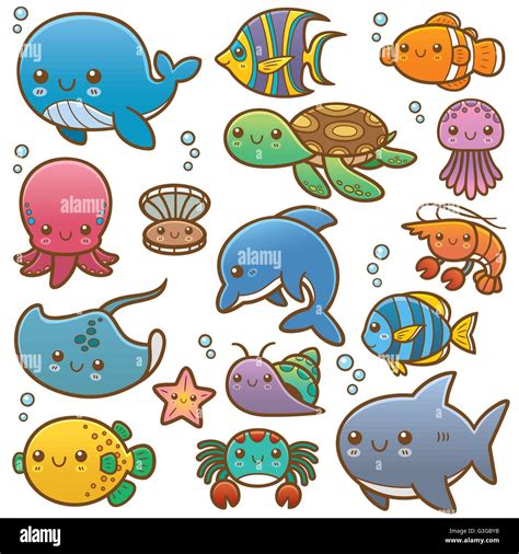 Cartoon Sea Creatures Clipart