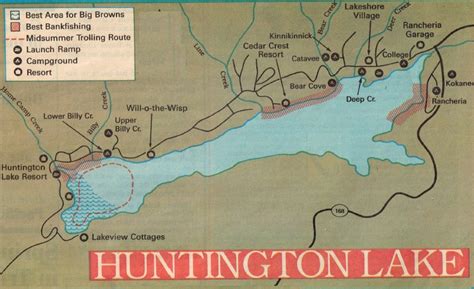 2017 Huntington Lake Fishing Map and Report, how to fish Huntington ...