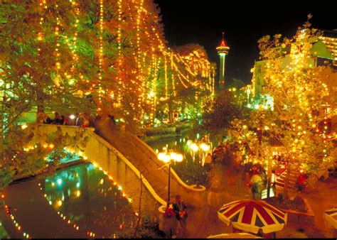 Download Christmas Lights In San Antonio River Walk Wallpaper | Wallpapers.com