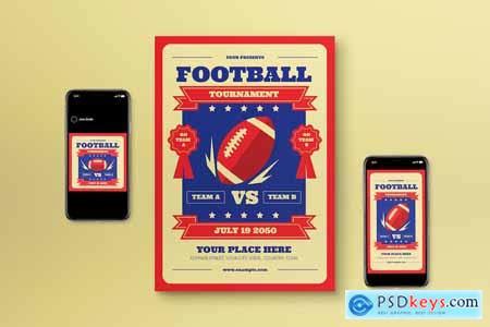 Red Flat Design Football Tournament Flyer Set » Free Download Photoshop Vector Stock image Via ...