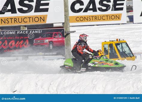 Lime Green Arctic Cat Sno Pro Snowmobile Racing Off Editorial Stock Image - Image: 31000109