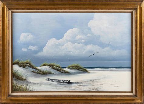 Lot - JIM BOOTH (South Carolina, b. 1945), Coastal scene., Oil on canvas, 24" x 36". Framed 31.5 ...