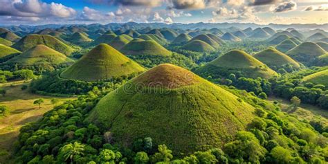 Island Bohol the Chocolate Hills Aerial View AI-Created Content Stock ...