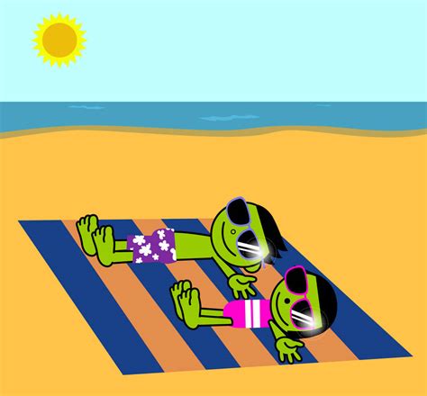 PBS Kids Digital Art - Sunbathing (Dash and Dot) by LuxoVeggieDude9302 on DeviantArt