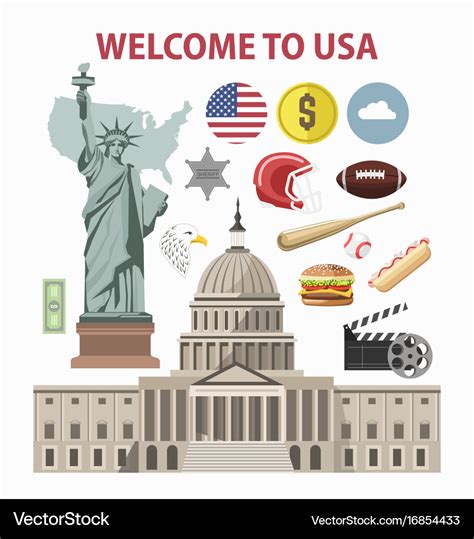 Usa travel or america tourism welcome poster Vector Image