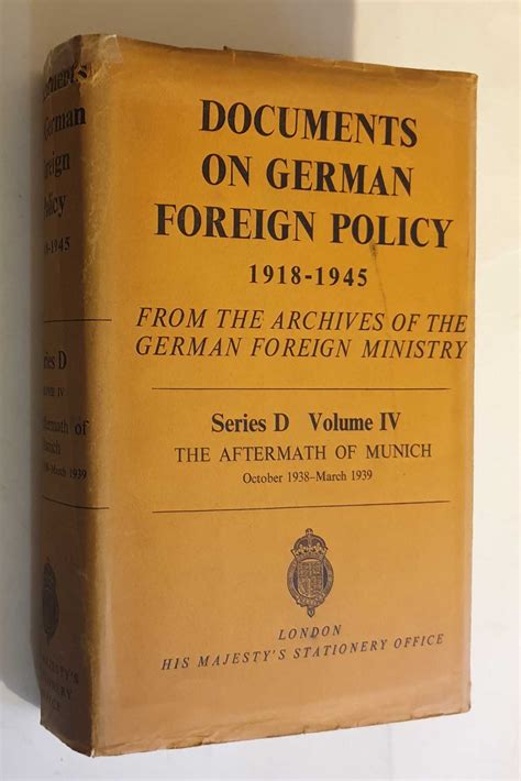 Documents on German Foreign Policy 1918-1945 Series D Vol. IV by HMSO ...