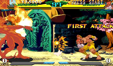 Screenshot of Marvel Super Heroes vs. Street Fighter (Arcade, 1997) - MobyGames