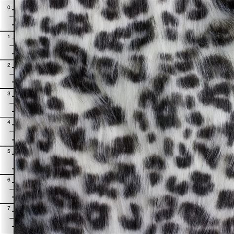 Cali Fabrics | White Snow Leopard Long Pile Faux Fur