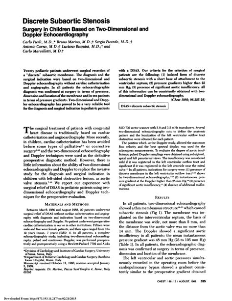 (PDF) Discrete subaortic stenosis. Surgery in children based on two ...