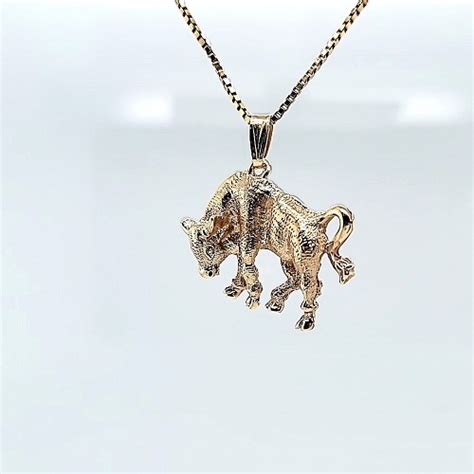 10K Yellow Gold 27mm Bull Pendant - Vintage, Antique & Estate Jewelry ...