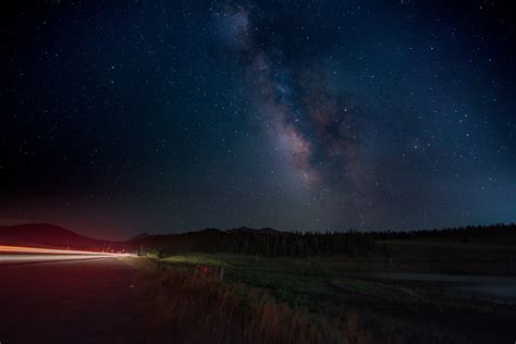 road, Starry night, Night, Sky, Lights, Car, Milky Way, Long exposure, Light trails Wallpapers ...