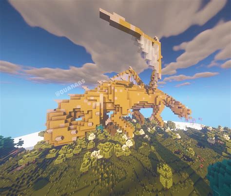 First major build of mine. Fire dragon, took about three hours. :) : r/Minecraft