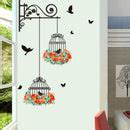 New Birdcage Flower Flying for Living room Nursery Room Wall Stickers