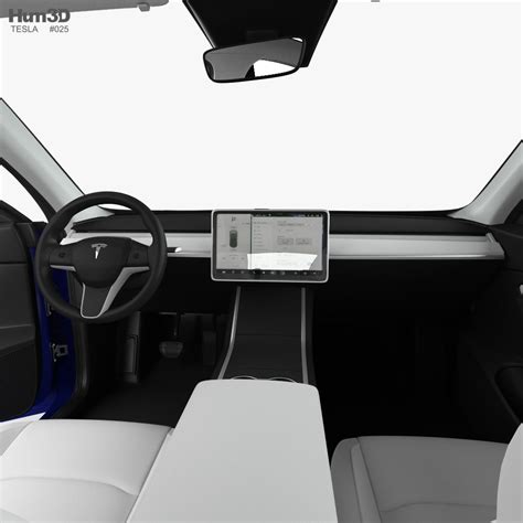 Tesla Model Y with HQ interior 2022 3D model - Vehicles on Hum3D