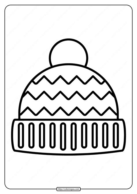 Free Printable Winter Hat Pdf Coloring Page