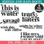 Funny Water Bottle SVG Bundle - Ruffles and Rain Boots