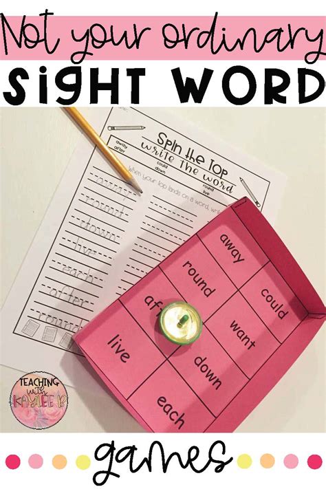 Not Your Ordinary Sight Word Games - Teaching with Kaylee B