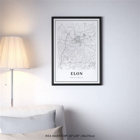 Elon NC Map Print North Carolina USA Map Art Poster Elon - Etsy