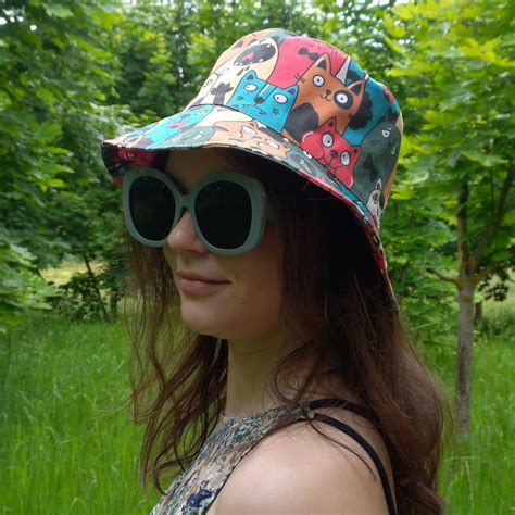 Funny cotton hat with animal print. Fashion summer bucket ha - Inspire ...