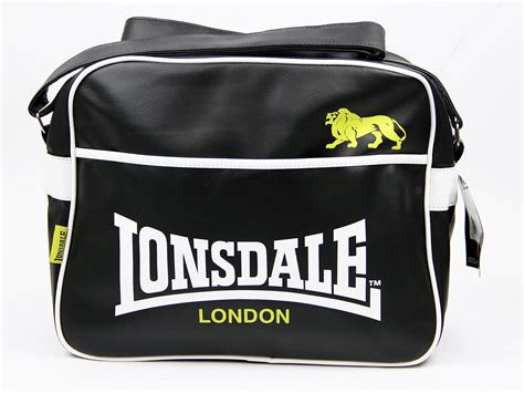 LONSDALE Retro Mod Classic Logo Shoulder Bag Black