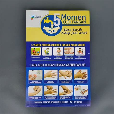 Jual Poster 5 Momen Cuci Tangan - Petunjuk Cuci Tangan Dengan Benar ...