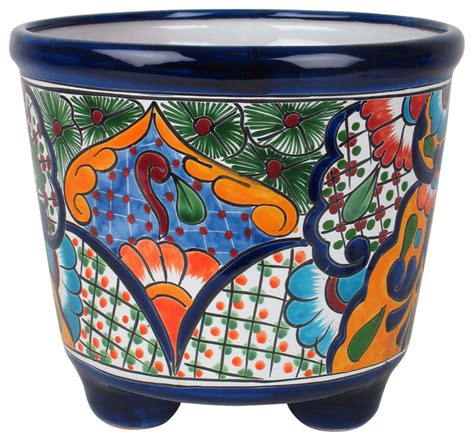 Large Mexican Talavera Footed Planter - Rustic - Home Decor - phoenix - by Direct From Mexico ...