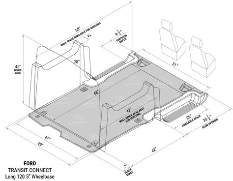 Ford Transit Connect (Long WB) Interior Cargo Measurements - Upfit Supply