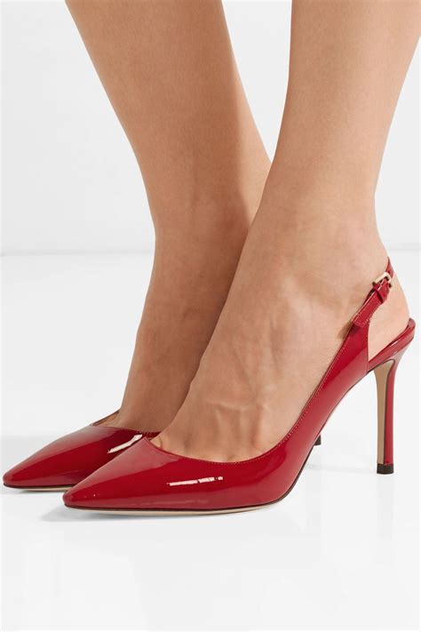 Red Erin 85 patent-leather slingback pumps | Jimmy Choo | Jimmy choo ...