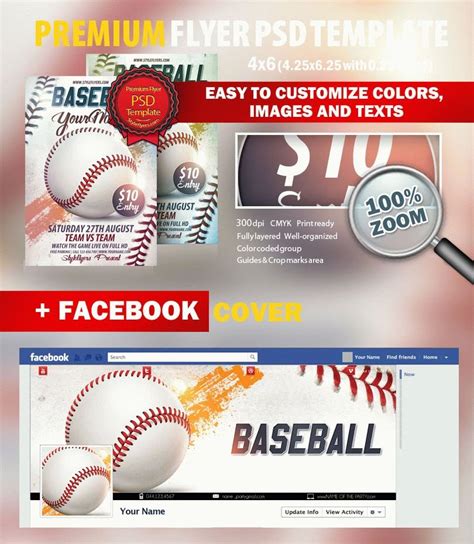 Baseball PSD Flyer Template #9857 - Styleflyers