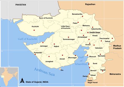 Geographical map of Gujarat state for year 2002 | Download Scientific Diagram