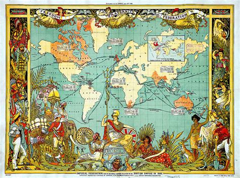 Imperial Federation Map of the World Showing the Extent of the British Empire in 1886 : r ...