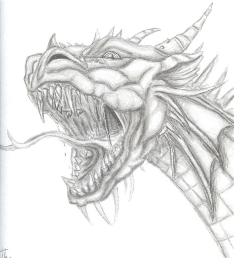 Scary Dragon Drawing at GetDrawings | Free download