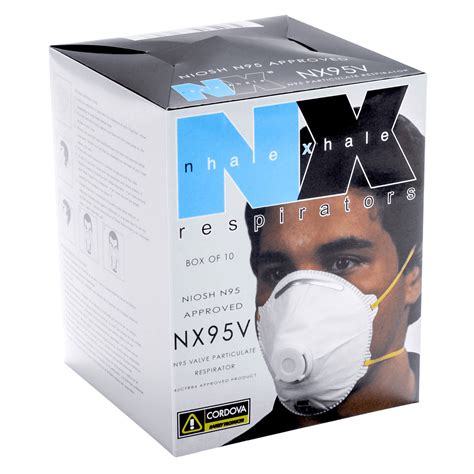 N95 Disposable Respirator w/ valve, latex free straps, 10/bx – Shield-Safety