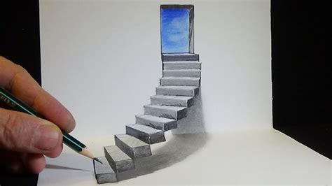 Drawing Stairs to the Door - How to Draw 3D Steps - Vamos | Doovi