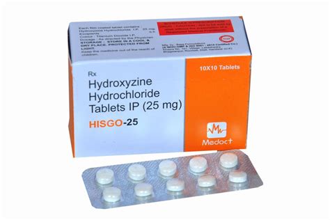 Hydroxyzine Hydrochloride Tablet 25 mg, Balaji Formulations at Rs 270 ...