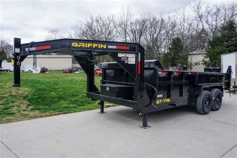 Hydraulic 7'x16' 2 ft Side Gooseneck Dump Trailer