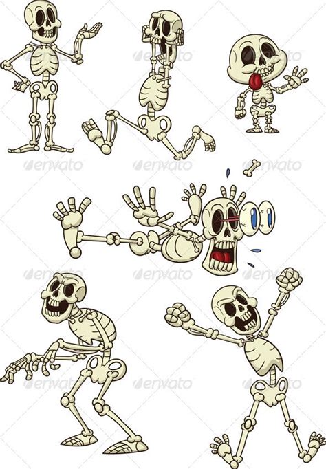 Cartoon Skeletons | Skeleton drawings, Skeleton illustration, Cartoon ...