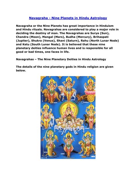 Navagraha - Nine Planets in Hindu Astrology