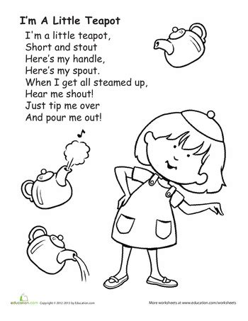 I'm A Little Teapot Coloring Page - Freeda Qualls' Coloring Pages