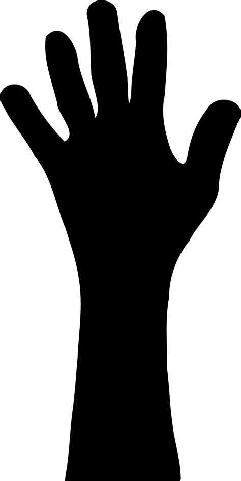Clipart - Raised Hand in Silhouette