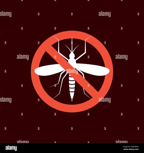 Repellent mosquito stop sign icon. Malaria pest insect anti mosquito warning symbol Stock Vector ...