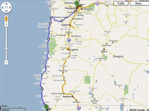 Highway 101 Oregon Map | World Map Gray