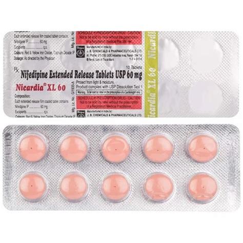 Procardia Xl 60Mg Tablets at Rs 198.84/stripe | Poona Kumhariya Road ...