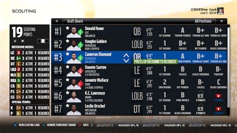 How Draft Boards Work In Madden 18 Franchise Mode - Madden School