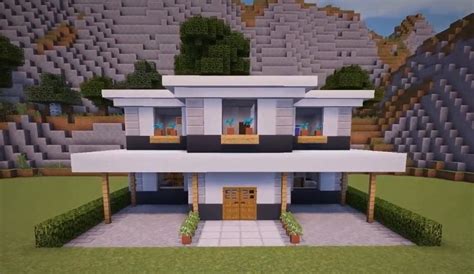 White Concrete Minecraft House Concrete is a block that was added to ...