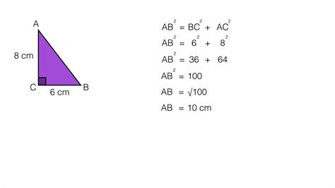 How to find the hypotenuse in a right angled triangle using Pythagoras ...